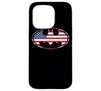 Batman American Flag Oval Case for iPhone 15 Pro