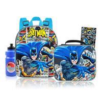 Batman Backpack and Lunch Box Bundle Set for Preschool Toddlers ~ Deluxe 11" Batman Mini Backpack for Boys Kids with Insulated Lunch Bag and Bonus Accessories (Batman School Supplies)