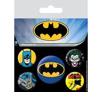 Batman Badge Pack - Joker, 1 X 38mm & 4 X 25mm Badges (6 x 4 inches)
