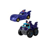 Batman Kids Dc Batwheels Bam the Batmobile and Buff Light-up Racer Toy Vehicles 6.6cm