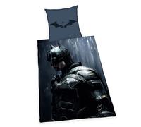 Batman Bedding, Pillowcase approx. 80 x 80 cm, Duvet Cover approx. 135 x 200 cm, with Smooth-Running Branded Zip, 100% Cotton Renforcé
