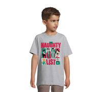Batman Boy's Naughty List Cotton T-Shirt in Grey | Size: 5-6 Years Batman Grey 5-6 Years