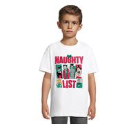 Batman Boy's Naughty List Cotton T-Shirt in White | Size: 3-4 Years Batman White 3-4 Years