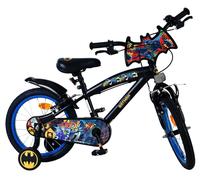 Volare Batman Kids Bike | Ages 4-6 | 16 Inch Wheel | 2 Handbrakes (Front & Back Wheel), Removable Stabilisers, Chain Guard & Pedal Reflectors | Adjustable Saddle | Gift for Girls & Boys