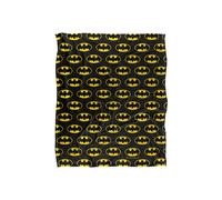 Batman Classic Bat Shield Logo Pattern Blanket 152 x 127 cm DC Comics White One Size