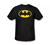 Batman - Classic Batman Logo Slim Fit Adult T-Shirt In Black, Medium, Black