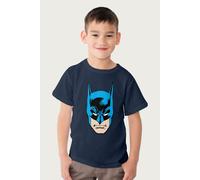 Batman Classic Comic Mask Face T-Shirt in Navy | Size: 9-11 Years Batman Navy 9-11 Years