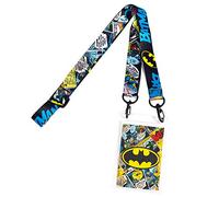 Batman Comic Book Print Multi-Use Lanyard for Mask Clear ID Badge Holder