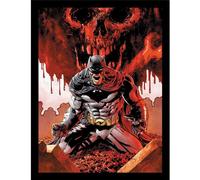 Batman Comic Covers Skull Framed Poster in Dark Red Batman Dark Red