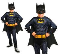 Batman Costume Boys Licensed Superhero DC Comic Book Fancy Dress + Mask