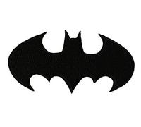 Batman Diecut Black Logo Patch - Officially Licensed Original Artwork, 2" x 4", Iron-On/Sew-On Embroidered Patch