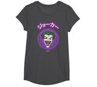 Batman Face Spiral T-Shirt, Girls, Dark Heather Grey, X-Small