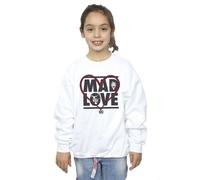 Batman Girl's Mad Love The Joker & Harley Quinn Sweatshirt in White | Size: 3-4 Years Batman White 3-4 Years