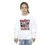 Batman Girl's Naughty List Sweatshirt in White | Size: 3-4 Years Batman White 3-4 Years
