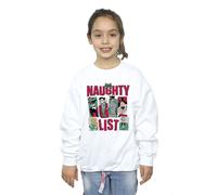 Batman Girl's Naughty List Sweatshirt in White | Size: 5-6 Years Batman White 5-6 Years