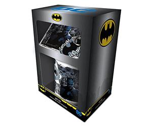 Batman Graffiti Gift Set DC Comics Mug Coaster Keyring, Ceramic, Black/White/Blue