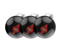 Batman Harley Quinn Diamond Pattern Xmas Bauble Ornament 3Pk