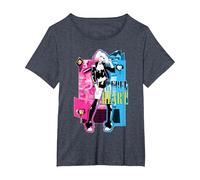 Batman Harley Quinn Rebel Heart T-Shirt, Women's Plus, Heather Blue, 2X