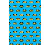 Batman Inspired Birthday Wrapping Paper with Gift Tag Rolled