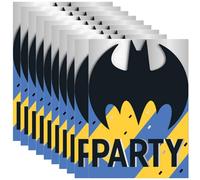 Batman Invitations (11cm x 21cm) - Stylish Multicolor Party Invites - Perfect for Themed Parties & Celebrations - 8ct