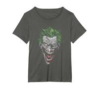 Batman Joker T-Shirt, Women's Plus, Asphalt Grey, 1X