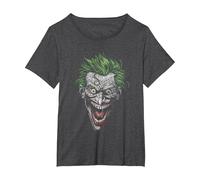 Batman Joker T-Shirt, Women's Plus, Dark Heather Grey, 1X