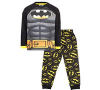 BATMAN - Kids Pyjamas - Black Long Sleeve Pyjamas Costume Design - 100% Cotton Sleepwear - Official Merchandise - 3/4 Years