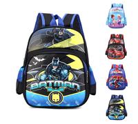 (Batman) Kids Spider-Man Car Race Batman Backpack Large Capacity Students Waterproof Rucksack Kindergarten Travel School Bag
