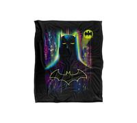 Batman Knight Lights Officially Licensed Silky Touch Super Soft Throw Blanket 152x127 cm in White Batman White 152x127 cm