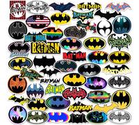 Batman - Logo 50CT Sticker Pack Large Deluxe Stickers Variety Pack - Laptop, Water Bottle, Scrapbooking, Tablet, Skateboard, Indoor/Outdoor - Set of 50