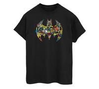 Batman Men's Batgirl Collage Logo Cotton T-Shirt in Black | Size: Medium Batman Black M