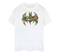 Batman Men's Batgirl Collage Logo Cotton T-Shirt in White | Size: Medium Batman White M
