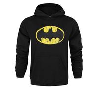 Batman Mens Distressed Logo HoodieS Black NS4027