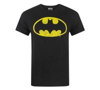 Batman Mens Distressed Logo T-Shirt / S Black NS4012