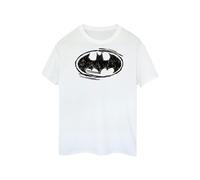 Batman Mens Sketch Logo T-Shirt - White/Black - White/Black - L