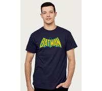 Batman Men's Yellow Bat Symbol T-Shirt in Navy | Size: Medium Batman Navy M