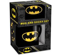 BATMAN MUG & SOCK SET Iconic Batman Logo Design Fan Gift