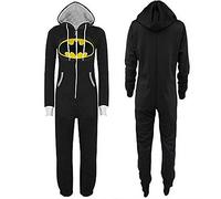 BATMAN New Mens Womens Unisex Superman Hooded Zip Jumpsuit Onesie Size S M LXL (l) Black