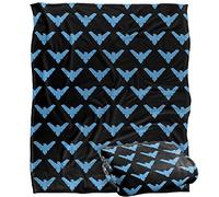 BATMAN Nightwing Logo Pattern Officially Licensed Silky Touch Super Soft Throw Blanket 152 x 127 cm