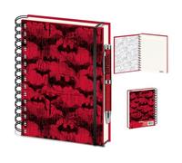 Batman Notebook (Red Logo Design) Wiro A5 Writing Pad and Journal, Batman Gifts for Men, Women and Kids - Official Merchandise