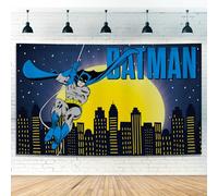 Batman Party Backdrop Decoration - 5x3FT Superhero Banner for Boys Birthday, Baby Shower, Kids Comic Theme Party, Wall Decor, Photo Booth Background, Batman Super Hero Group Party Decoration