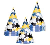 Batman Party Hats (20cm x 21cm) - Vibrant Multicolor & Stylish Design - Perfect for Heroic Celebrations - 8ct