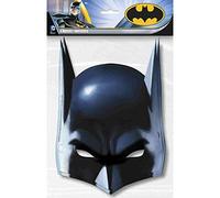 Batman Party Plastic Half Masks - Pack of 8 - Black Superhero Theme, Perfect for Kids' Birthdays and Events