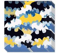 Batman Party Supplies Batman Birthday Party Tableware Pack- Superhero Plates Cups Napkins Table Cover (Large Luncheon Napkins)