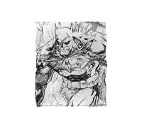 Batman Pencils Officially Licensed Silky Touch Super Soft Throw Blanket 152x127 cm in White Batman White 152x127 cm