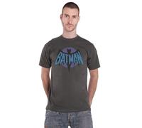 Batman Retro Logo T Shirt DC Comics Grey XL