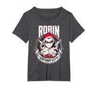 Batman Robin Gotham City T-Shirt, Women's Plus, Dark Heather Grey, 6X