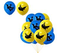 Batman Superhero Party Balloons, 16Pcs 12Inch Blue Yellow Latex Balloons for Avengers Theme Birthday Party Supplies - Kids Boys Decorations