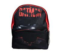 BATMAN The Backpack (Batmobile Storm Design) and 2 Zipped Front Pockets, Boys Backpack for School or Girls School Bag Height 25cm x Width 10cm - Official Merchandise