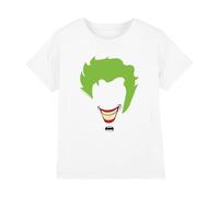 Batman Unisex Kid's The Joker Face T Shirt, White, 4-5 anni